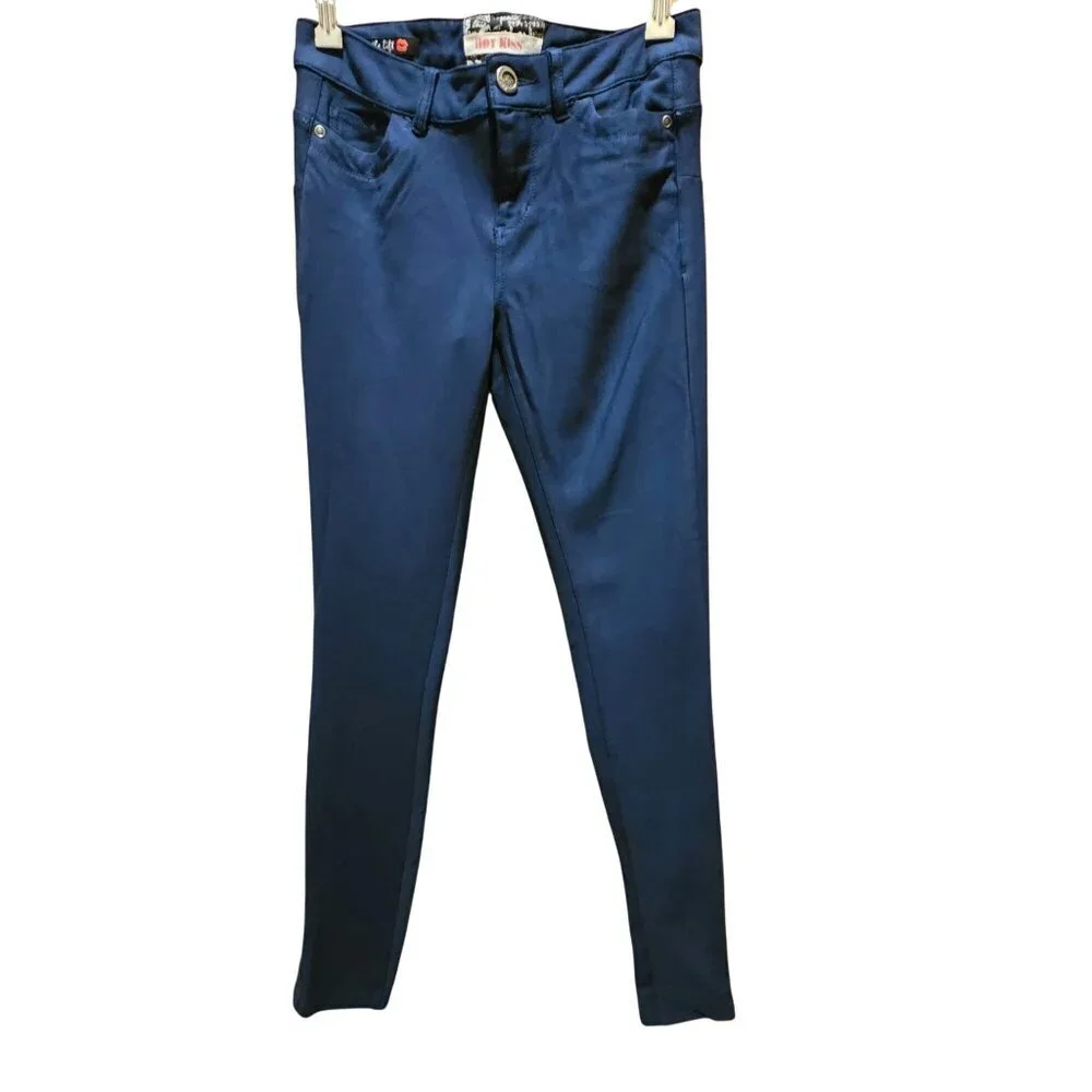 Hot Kiss Juniors Size 5 Slim Fit Stretch Denim Pants Navy Blue Casual Jeans